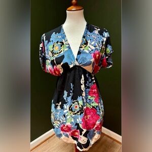 Angie Black Floral Mini Dress